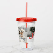 ミニマルはっきりしたリストJoy Script 3フォトコラージョデー アクリルタンブラー (正面)