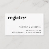 ミニマルはっきりしたレトロス結婚クリプトのギフトレジストリ エンクロージャーカード (正面)