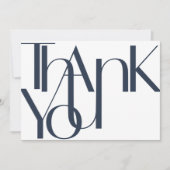 ミニマルはっきりした主義のPhoto Navy Blueサンキューカード サンキューカード (正面)