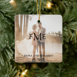 ミニマルはっきりした写真モダン新婚 セラミックオーナメント