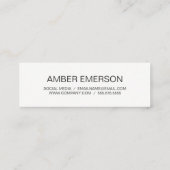 ミニマルはっきりした引用文 スキニー名刺 (裏面)