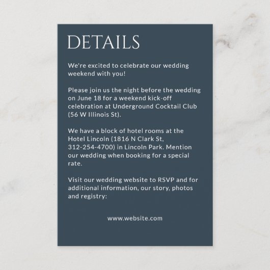 ミニマルはっきりした文字ハイライト結婚ズ エンクロージャーカード (正面)