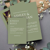 ミニマルはっきりした文字ハイライト結婚ズ 出欠カード