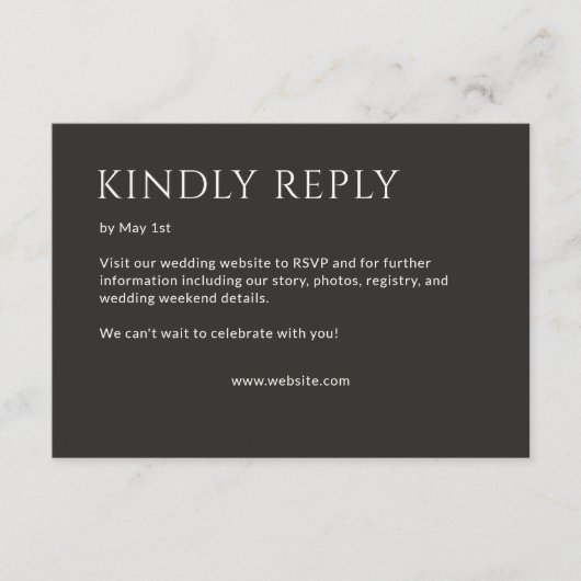 ミニマルはっきりした文字ハイライト結婚ズ 出欠カード (正面)