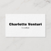 ミニマルはっきりした文字プロフェッショナル白黒 名刺 (正面)