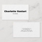 ミニマルはっきりした文字プロフェッショナル白黒 名刺 (正面/裏面)