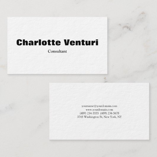 ミニマルはっきりした文字プロフェッショナル白黒 名刺 (正面/裏面)