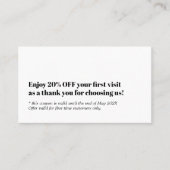 ミニマルはっきりした白黒はっきりしたサロンクーポン 割引カード (正面)