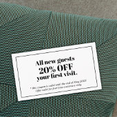 ミニマルはっきりした白黒サロンクーポン 割引カード