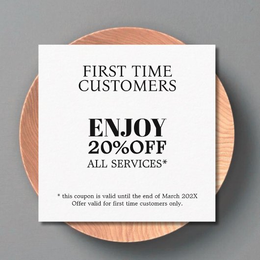 ミニマルはっきりした白黒サロン初 割引カード