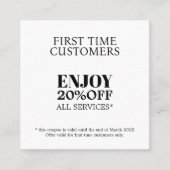 ミニマルはっきりした白黒サロン初 割引カード (正面)