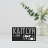 ミニマルはっきりした白黒タイポグラフィ 名刺 (スタンド正面)