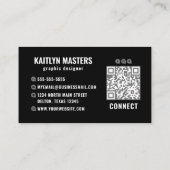 ミニマルはっきりした白黒タイポグラフィ 名刺 (裏面)