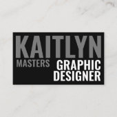 ミニマルはっきりした白黒タイポグラフィ 名刺 (正面)