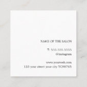 ミニマルはっきりした白黒ヘアサロン スクエア名刺 (裏面)