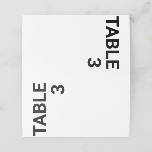 ミニマルはっきりした結婚座席表 プレイスカード (外部開封)