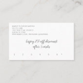 ミニマルはっきりした美しいロイヤリティ割引 ロイヤリティカード (裏面)