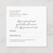 ミニマルはっきりした美しい |フレンドの参照 |ロイヤリティ 紹介カード (裏面)