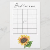 ミニマルひまわりブライダルシャワービンゴゲーム (正面)