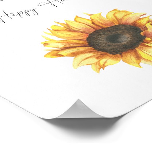 ミニマルひまわりブライダルシャワーリングや輪狩りゲーム ポスター (角)