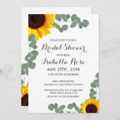 ミニマルひまわりブライダルシャワー招待状 招待状 (正面/裏面)