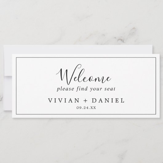 ミニマルぶら下がったリストの座席表のウェルカムヘッダー (裏面)