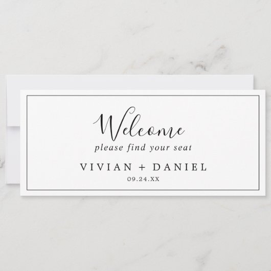 ミニマルぶら下がったリストの座席表のウェルカムヘッダー (正面)