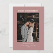 ミニマルほこりっぽいバラメリー結婚したクリスマスフォト シーズンカード (正面)