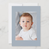 ミニマルほこりっぽい青い最初の聖餐式 招待状 (裏面)