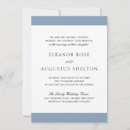 ミニマルほっこモダンろ青結婚い 招待状