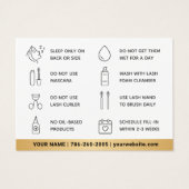 ミニマルまつ毛エクステンションLashアフターケアカード (裏面)