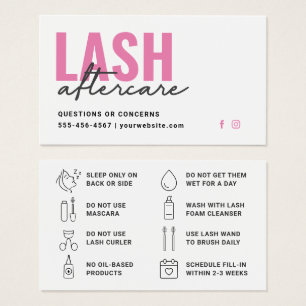ミニマルまつ毛エクステンションLashアフターケアカード