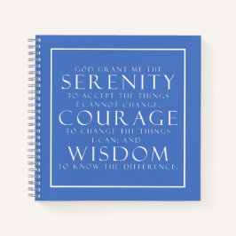ミニマルやる気を起こさせるリストブルーホワイトセレニティ祈りの言葉 ノートブック