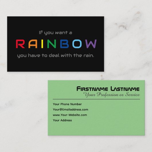 ミニマルやる気を起こさせる引用文 名刺 (正面/裏面)