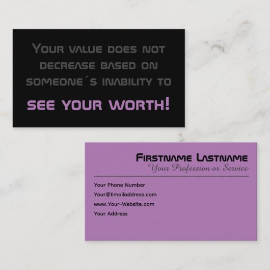 ミニマルやる気を起こさせる引用文 名刺 (正面/裏面)