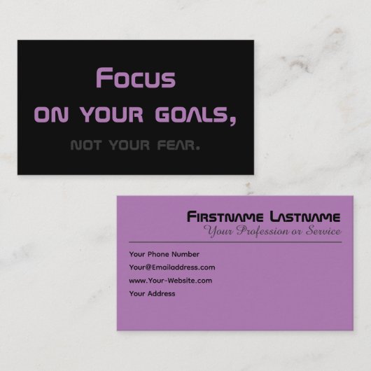 ミニマルやる気を起こさせる引用文 名刺 (正面/裏面)