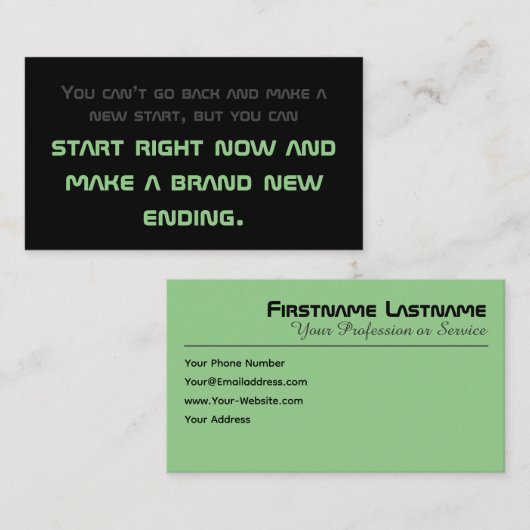 ミニマルやる気を起こさせる引用文 名刺 (正面/裏面)