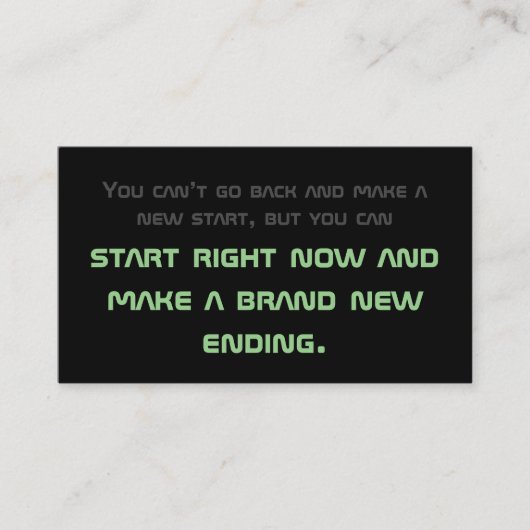 ミニマルやる気を起こさせる引用文 名刺 (正面)