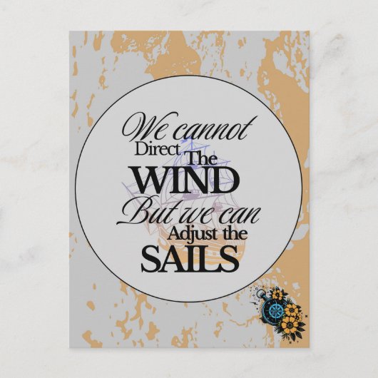 ミニマルやる気を起こさせる航海の引用文 ポストカード (正面)