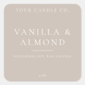 ミニマルろうそくラベル スクエアシール (正面)