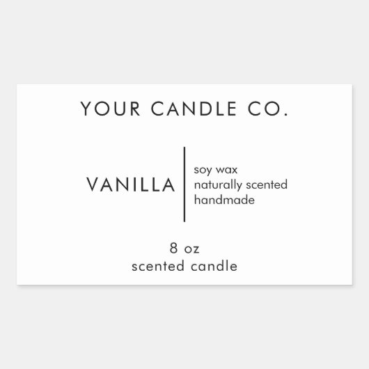 ミニマルろうそくラベル 長方形シール (正面)