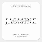 ミニマルろうそく四角ラベルパーソナライズされた スクエアシール (正面)