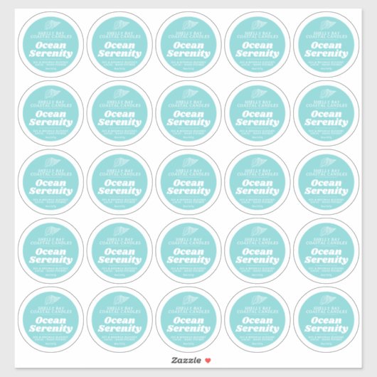 ミニマルろうそく海アクアブルーラベルシート25 シール (シート)