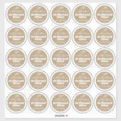 ミニマルろうそく茶色の流木ラベルシート25 シール (シート)