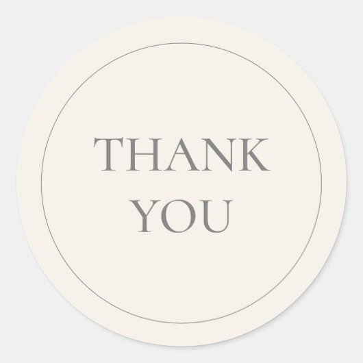 ミニマルアイボリーありがとう ラウンドシール (正面)