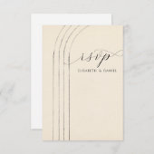 ミニマルアイボリーウェディングRSVPカード 出欠カード (正面/裏面)