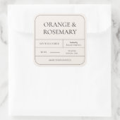 ミニマルアイボリークリームシンプルキャンドルラベル スクエアシール (バッグ)