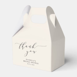 ミニマルアイボリークリームブライダルシャワーありがとう フェイバーボックス