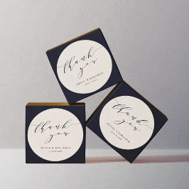 ミニマルアイボリークリーム結婚のカップルありがとう ラウンドシール