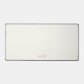 ミニマルアイボリータンモダンモノグラムイニシャル事務所 デスクマット (正面)